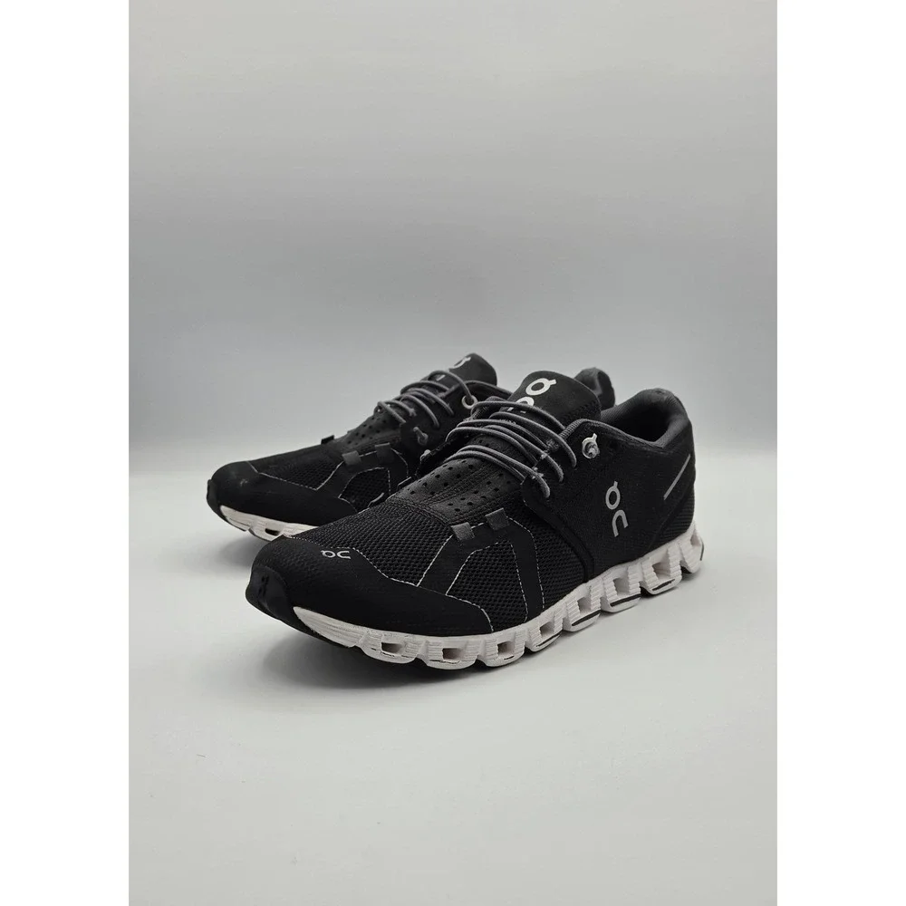 On Cloud 5 Women's Running Shoes 7.5 Black White Mesh Speed Lace Sneakers